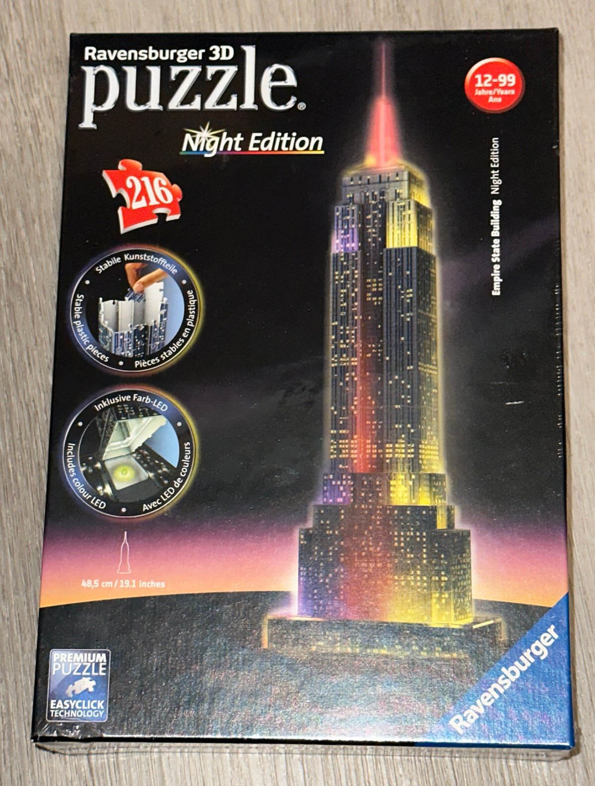 Ravensburger 3d Puzzle Night Edition 216 Empire State Building for sale