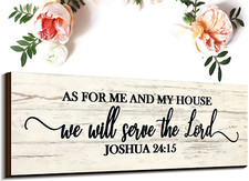 as for Me and My House We Will Serve the Lord Wall Sign Rustic Wooden Hanging Wa