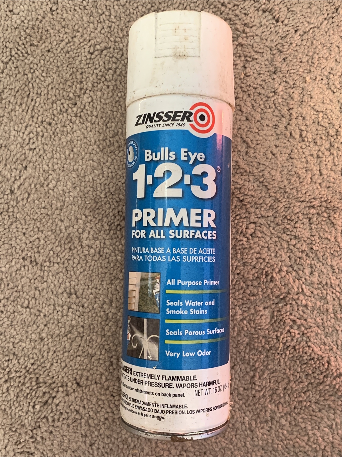 Zinsser Bulls Eye 123 16 Oz. Primer Spray, Gray 290971 1 Each Lot