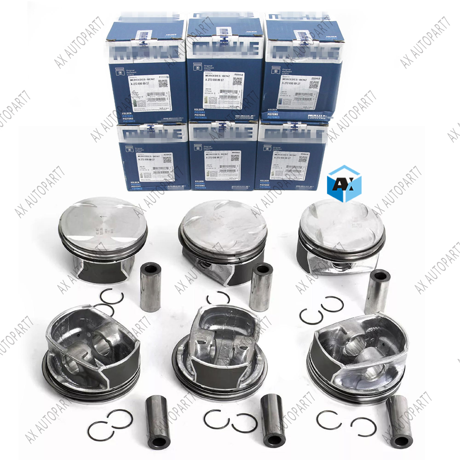 6x MAHLE Pistons Rings Set 92.6+0.5mm For Mercedes-Benz C350 E350 S350 ...