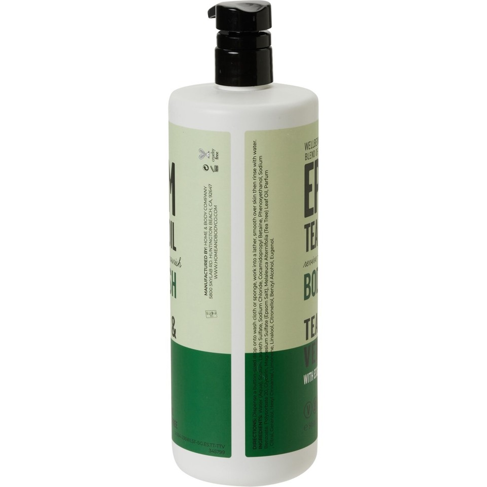 (2-Pk) WELLBEING SPA EPSOM Tea Tree Oil Revive BODY WASH Gel ~TEA TREE