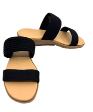 KELLY & KATIE 7M Black Sandals Lightweight Supper Cushion Comfort Shift