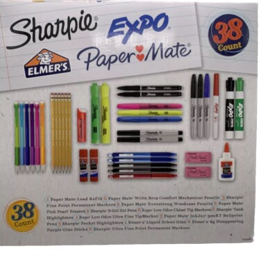 Paper Mate, 38 Pc Back to School Starter Kit Office Bundle Sharpie Elmer's Expo