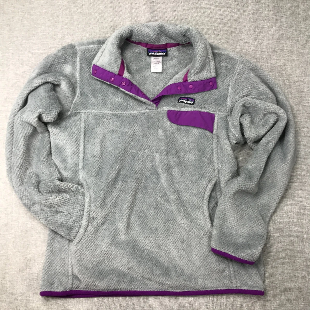 Patagonia grey and store pink pullover