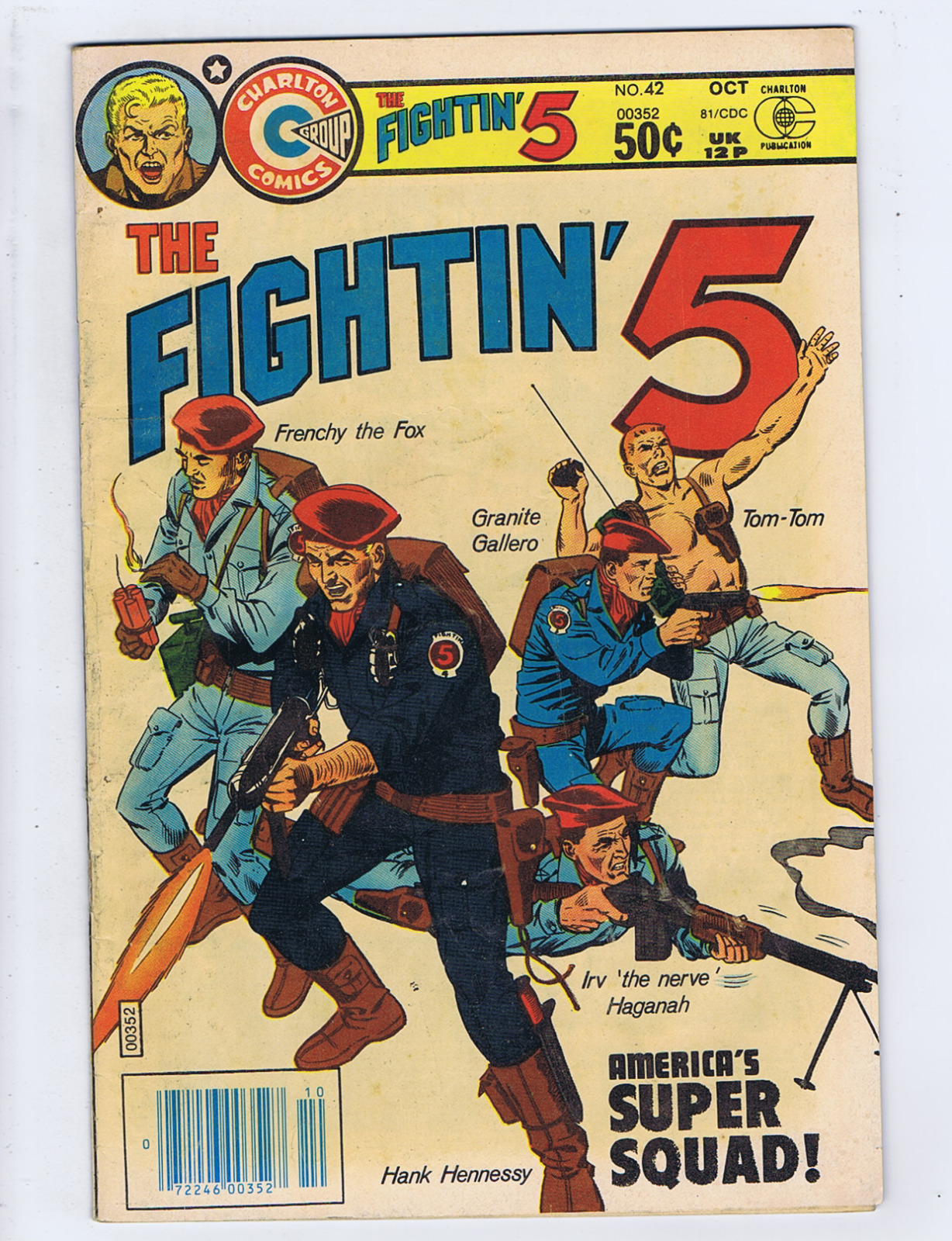 Fightin' 5 #42 Charlton 1981 America's Super Squad !