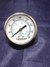 2.5 Dial  Weksler 1615 (0-160 psi) Stainless Steel