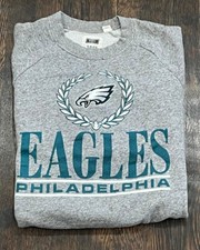 Women's Philadelphia Eagles Gray Crewneck NFL Football Pullover Sweatshirt Small