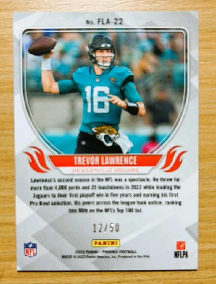 2023 Phoenix Trevor Lawrence BRONZE PRIZM /50 Flame Throwers, Jaguars SP - Image 2 of 2