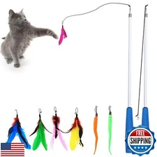 Smokey's Stash Interactive Cat Toy Wand 2pc Cat Fishing Pole Cat Toy for Indo