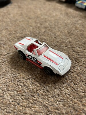 Vintage 1979 Matchbox Superfast Chevrolet Corvette weiß rot Sitz Variante sehr guter Zustand
