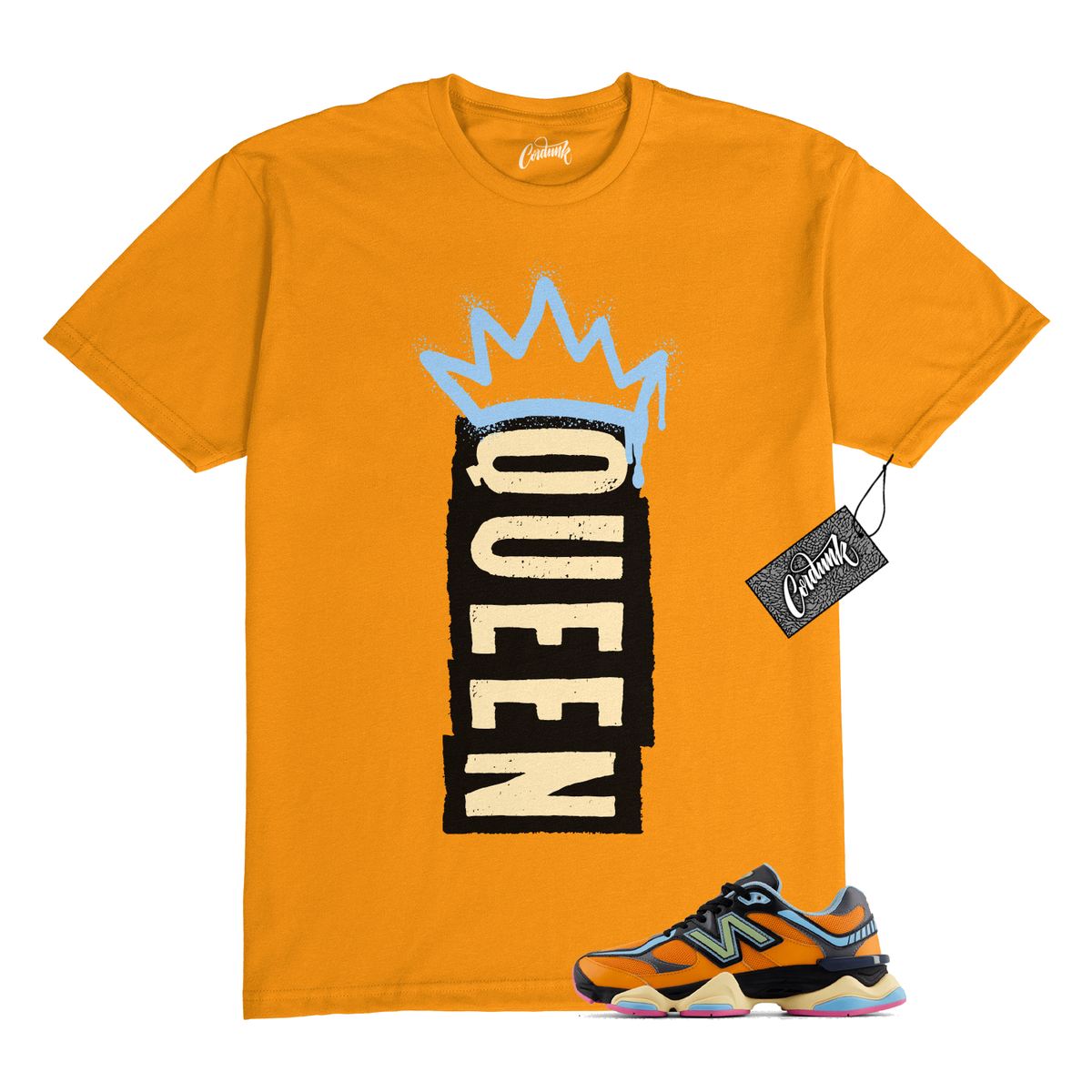 9060 Sun Glow Team Sky Blue Orange Black T Shirt to Match Q1