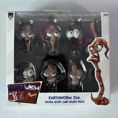 EARTHWORM JIM WORM BODY AND HEADS PACK ACTIONFIGUR PREMIUM DNA 1/12 SAMMLUNG