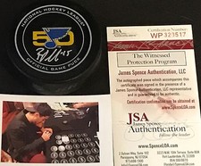 Robby Fabbri St Louis Blues Autographed Signed Official Game Puck JSA WITNESS .