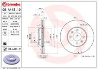2X Brembo 09.A445.11 Bremsscheibe FüR Hyundai KIA