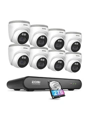 ZOSI 8CH 4MP 2.5K Home Security PoE IP Camera System Smart Human Detection 2TB