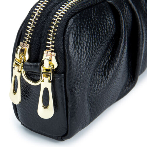 Genuine Leather Wristlet Wallet for Women Stylish Ruched Wristlet Clutch Purse - Picture 12 of 29