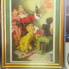 Coca-Cola Framed Poster Print Santa "Things Go Better With Coke" Soda