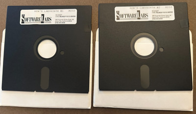 Vintage Software Labs Game - Ken's Labyrinth #1 & #2 - 5.25'' Disk