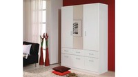 Kleiderschrank DrehtüRenschrank Schlafzimmerschrank Aalen Weiß Spiegel 136 Cm