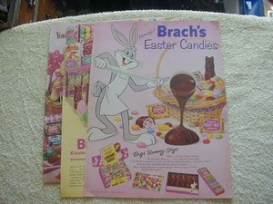 Vintage lot of 3 Brachs candy print ads 1959 1960 1970 easter bugs bunny