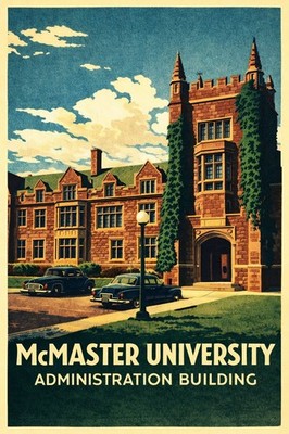   McMaster University - Vintage Style Poster 16x24  - Premium Matte Paper