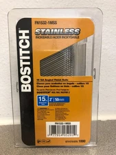 Bostitch 2 in. L X 15 Ga. Angled Strip Stainless Steel Finish Nails 1,000 pk