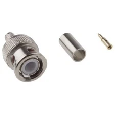 2pc RS PRO 5464853 Straight Cable Mount BNC Connector 50 Ohm Crimp Term. Ni