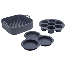 Gourmia Set Accessori Friggitrice ad Aria - 3 Pezzi Fodera Silicone Cuoci Uovo