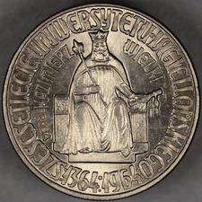 1964 Poland Proba 10 Zlotych Casimir the Great Uncirculated