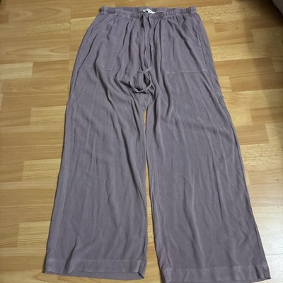 Splendid Women's Mauve Wide-Leg Pants Elastic Waist Drawstring Solid