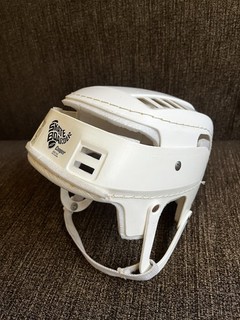 Vintage White Cooper Canada SKB 100 Helmet Rare Intact Hurling Skateboard 70s