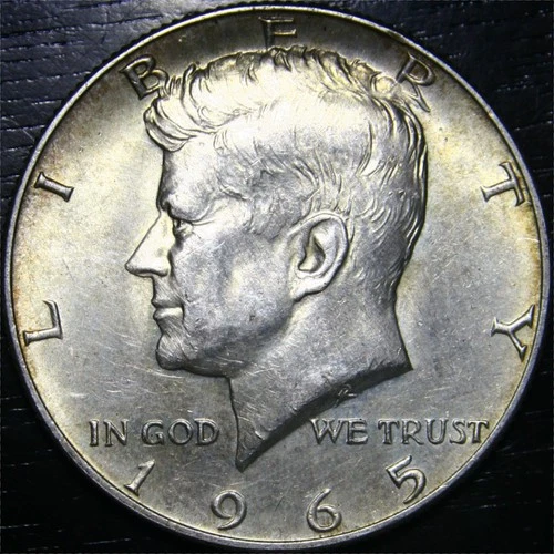 1965 Kennedy Half Dollar 40% Silver 50c US Coin Philadelphia Mint AU