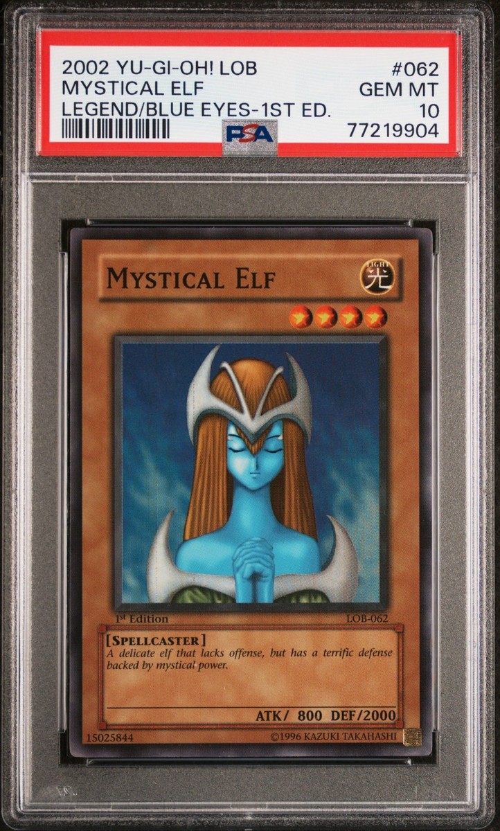 Yu-Gi-Oh! WAVY Mystical Elf LOB-062 1st Edition PSA 10 Gem Mint