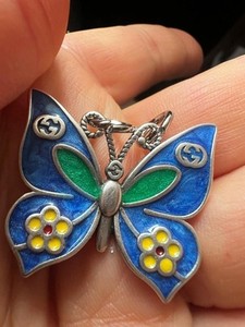 Gucci Pendant blue butterfly stamped