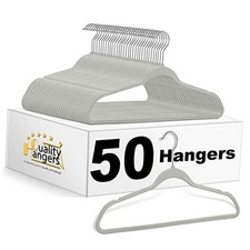 Clothes Set 50 Pack - Non-Velvet Plastic for Clothes - Heavy Duty Coat Set - 1