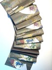 Luxury Japanese Kimono Fabric Silk Sash Belt, Rinpu Flower Pattern Hikigaku Silk — photo 1