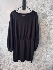 Nine West Women's Black Long Sleeve Round Neck Knee Length Sweater Dress XL