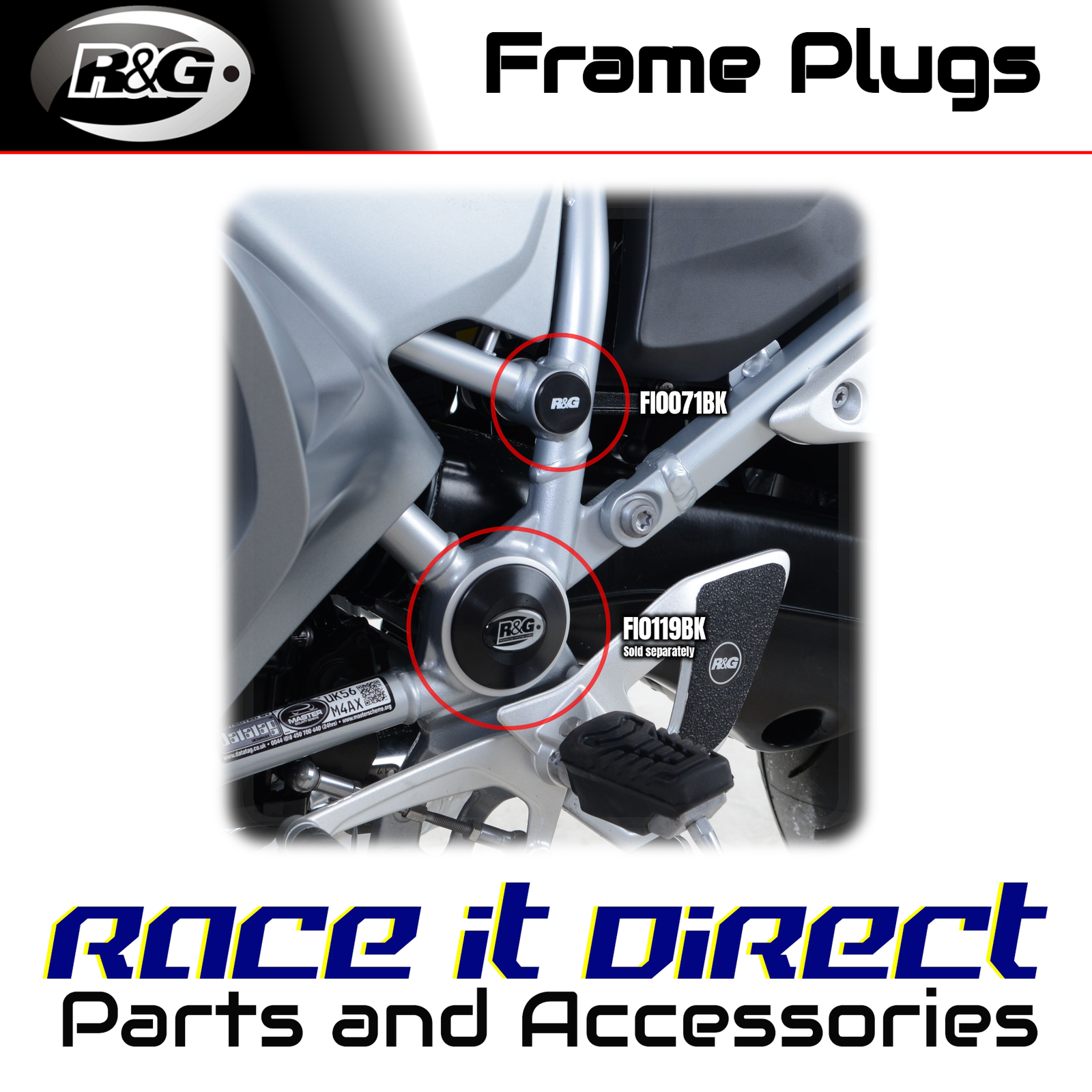 Mid Frame Plug for BMW R1200RT 2014-2018 LHS R&G