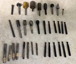 (34) RTW USA BURRS CUTTING TOOL DIE, 1/4", 3/16, 1/8" SHANK