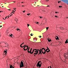 Pokemon Pikachu Cotton Fabric 46"x41" Robert Kaufman 2020 Nintendo 74444 NEW