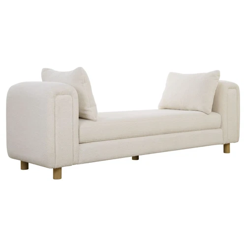 Uttermost Repose Oversized Ivory Bench - Picture 3 of 6