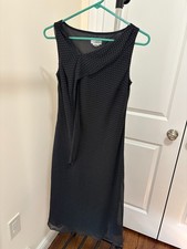 Elegant Ann Taylor Loft Women's Black and White Print Sleeveless lined dress