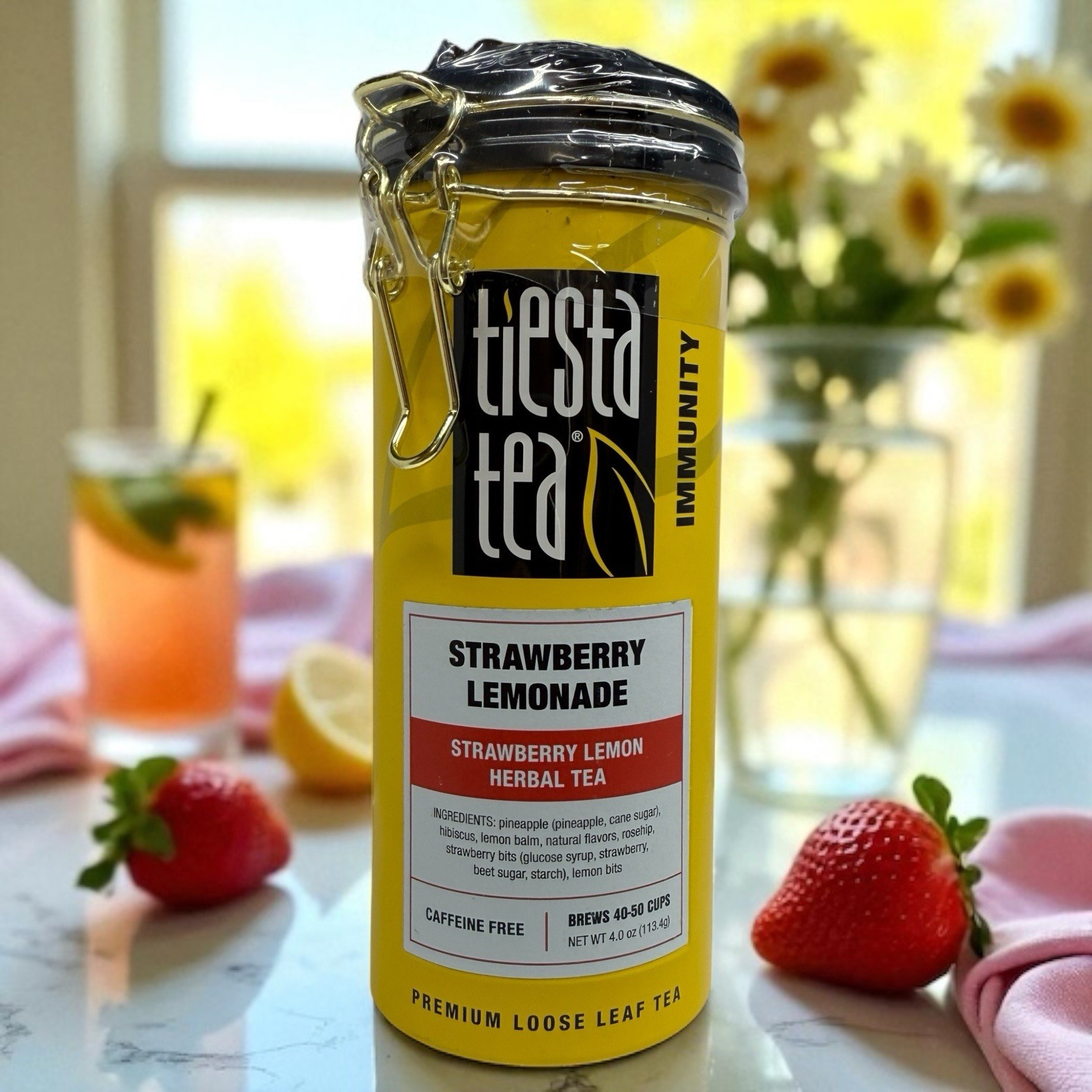 Strawberry Lemonade Loose Leaf Immunity Non Caffeinated Hot/