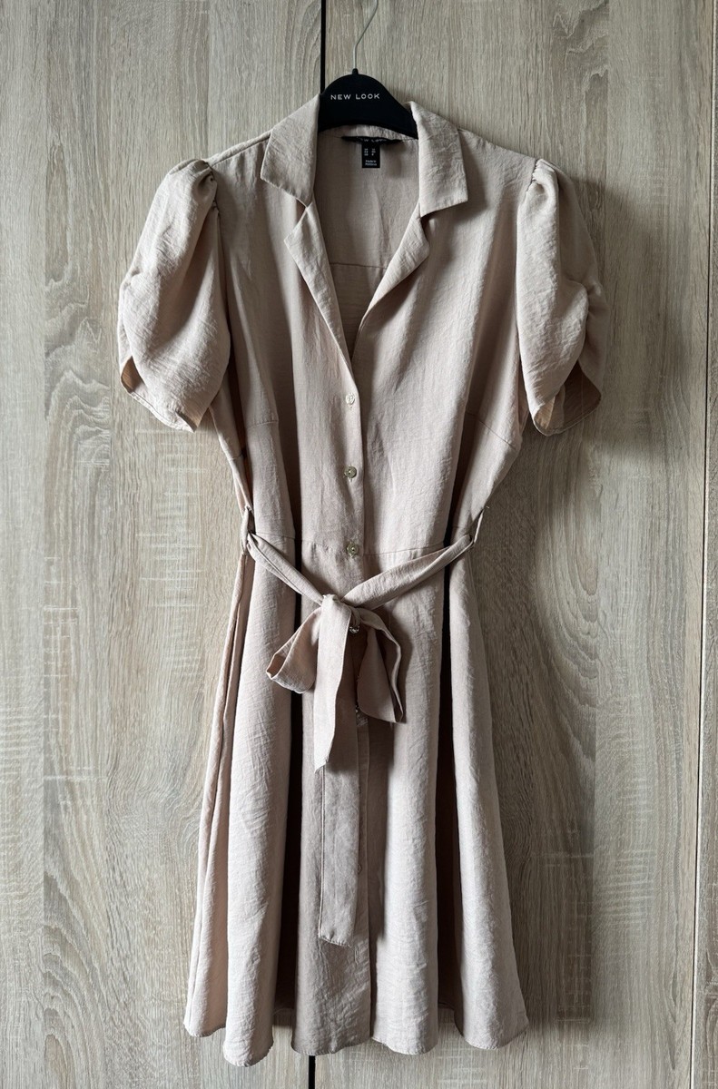 new look beige dress New Look milkmaid midi dress in camel