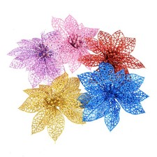  10 Pcs Blumen Deko Künstlich Kunstblume Weihnachtsbaumblumen Weihnachtsblumen