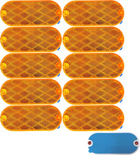 Oval Reflectors Red/Amber Self Adhesive or Drill Mount Quick Mount SAE 13 DOT A