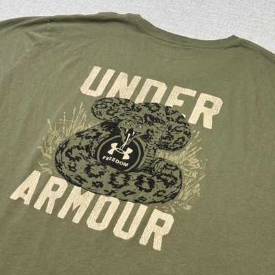 UNDER ARMOUR NECグリーンロケッツ ラガーシャツ 3XL Under Armour Shirt Mens 3XL Green Short Sleeve Crew Tagless Snake