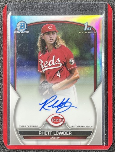 RHETT LOWDER 2023 BOWMAN CHROME DRAFT REFRACTOR AUTO 1. PROSPEKT 303/499