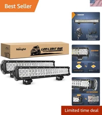 Superior Brightness 126W LED Light Bars -  Waterproof 2PCS for Vehicles