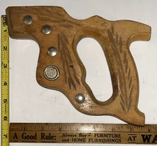 Vintage DISSTON U.S.A. Hand Saw Handle With Medallion And Screws ￼